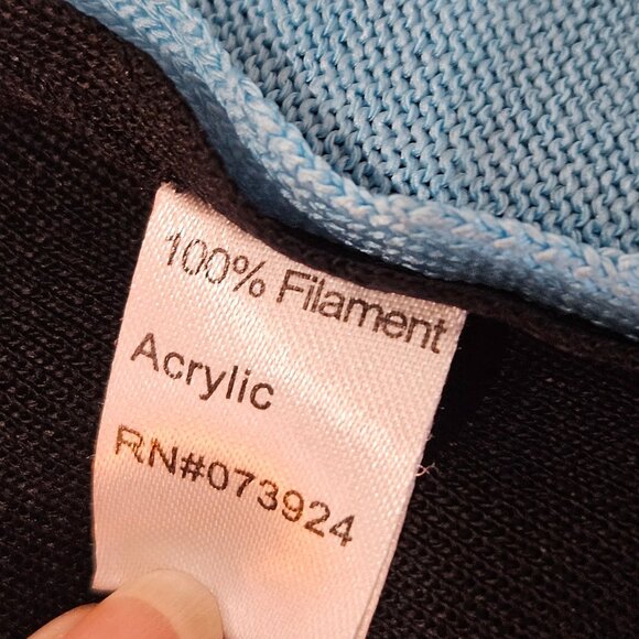 Ming Wang Cardigan Jacket Size Medium Black Blue White Knit Quiet Luxury - Picture 7 of 10